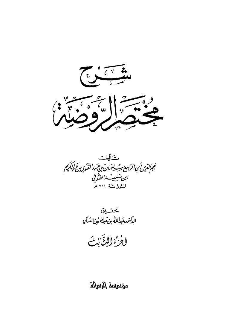 شرح مختصر الروضة ( 1-3 )